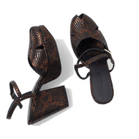 Rachel Comey Keta Heel in Black Multi Snake Print