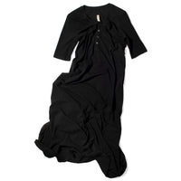 Raquel Allegra Bianca Drama Maxi Dress in Black