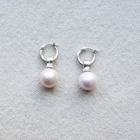 Sapir Bachar Eroded Pearl Small Hoops in Sterling Silver