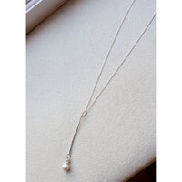 Sapir Bachar Long Eroded Pearl Necklace in Sterling Silver