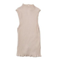Sayaka Davis Wavy Rib Mockneck Tank in Light Beige