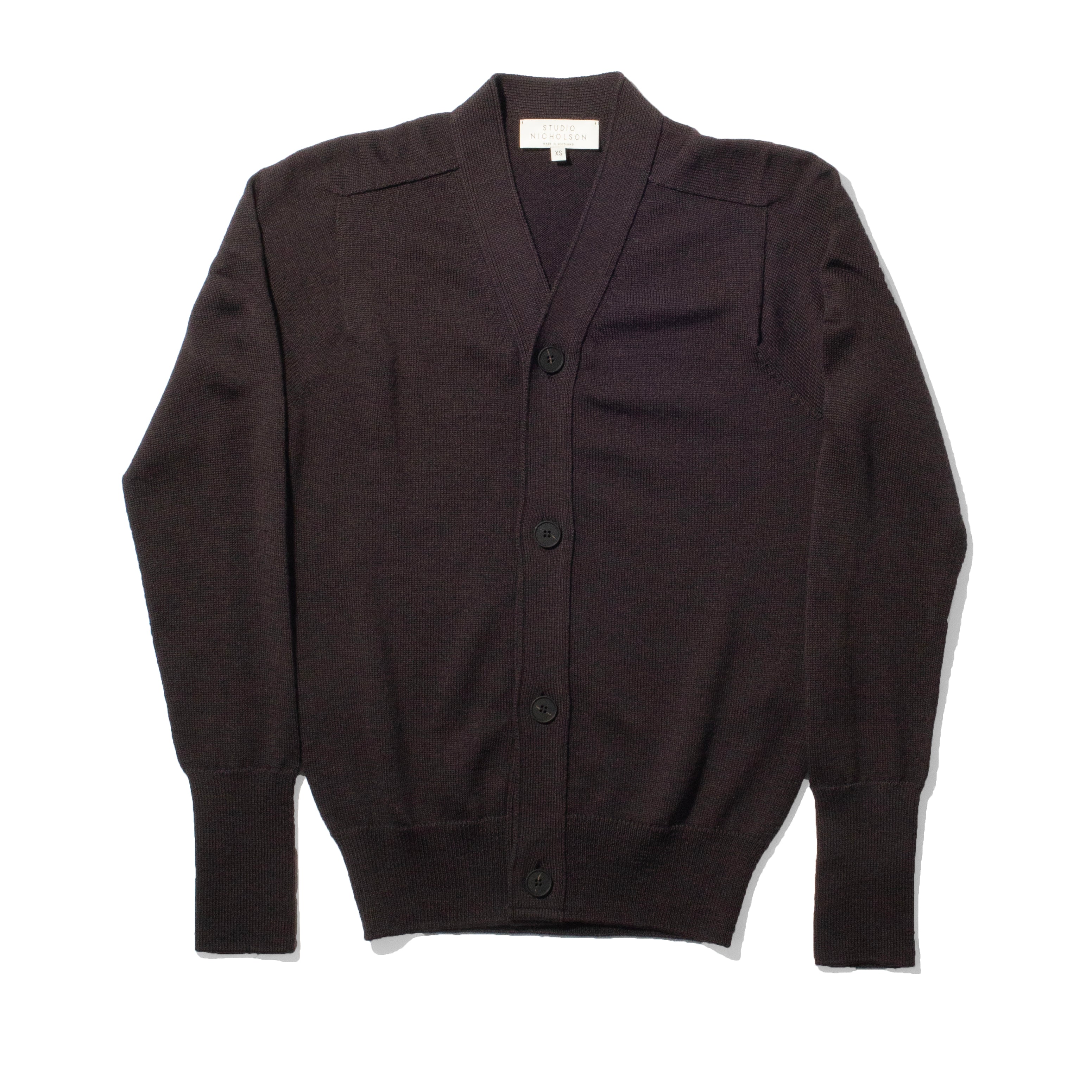 トップス STUDIO NICHOLSON ENGLISH CARDIGAN Studio Nicholson Conan Cardigan in Walnut – JUDITH