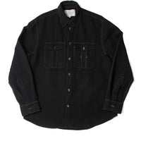 Studio Nicholson Louro Shirt in Black Grape