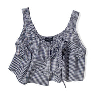 Toit Volant Ella Top in Navy White Gingham