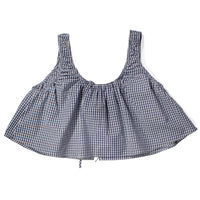 Toit Volant Ella Top in Navy White Gingham