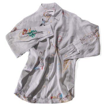 Anntian Unisex Shirt in Hand Embroidered Animals