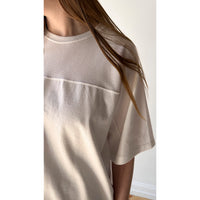 Chimala Unisex Cotton Fine Mesh Football Tee in Off White