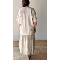Chimala Unisex Cotton Fine Mesh Football Tee in Off White