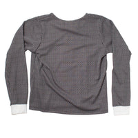 Carleen Cuffed Long Sleeve in Dot Jacquard