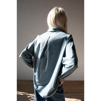 Dopple & Scent Dobby Check Oversized Shirt in Blue