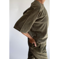 Pas de Calais Cotton Grosgrain Tapered Pants in Khaki