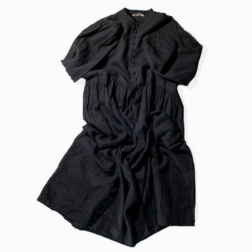 Ichi Antiquités French Linen Dress in Black