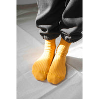 Baserange Rib Overankle Socks in Dacty Yellow