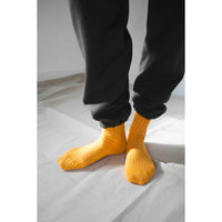 Baserange Rib Overankle Socks in Dacty Yellow