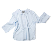 Margaret Howell Petal Collar Shirt in Pale Blue Washed Cotton