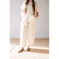 Apiece Apart Bari Cropped Trouser in Cream