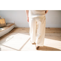 Apiece Apart Bari Cropped Trouser in Cream