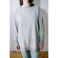 JUDITH Long Boatneck in Vintage Heather Grey