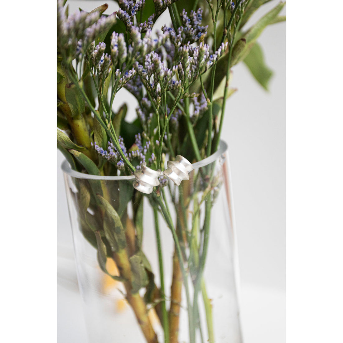 Sapir Bachar Vessel Huggies in Sterling Silver