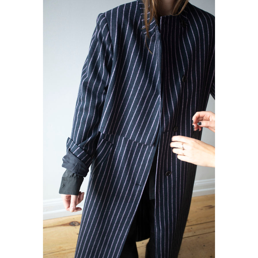 Henrik Vibskov Evening Coat in Pinstripe