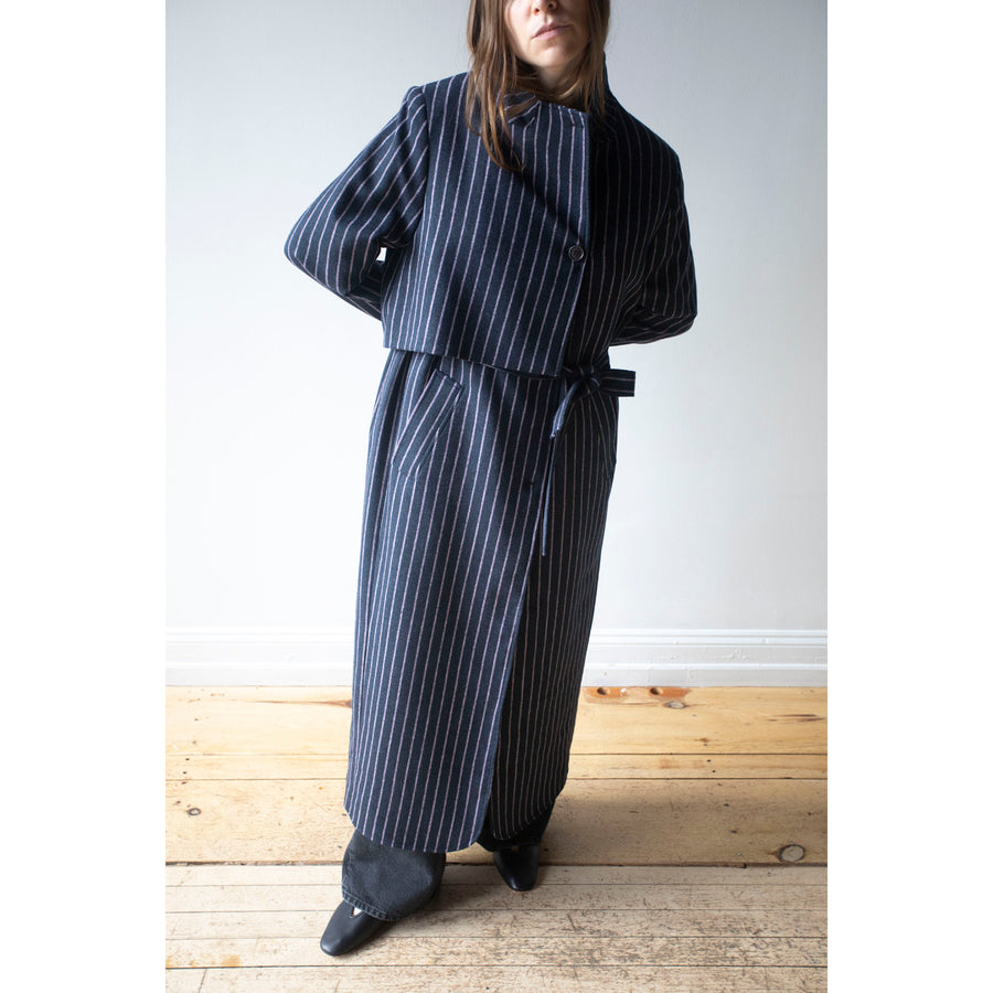 Henrik Vibskov Evening Coat in Pinstripe