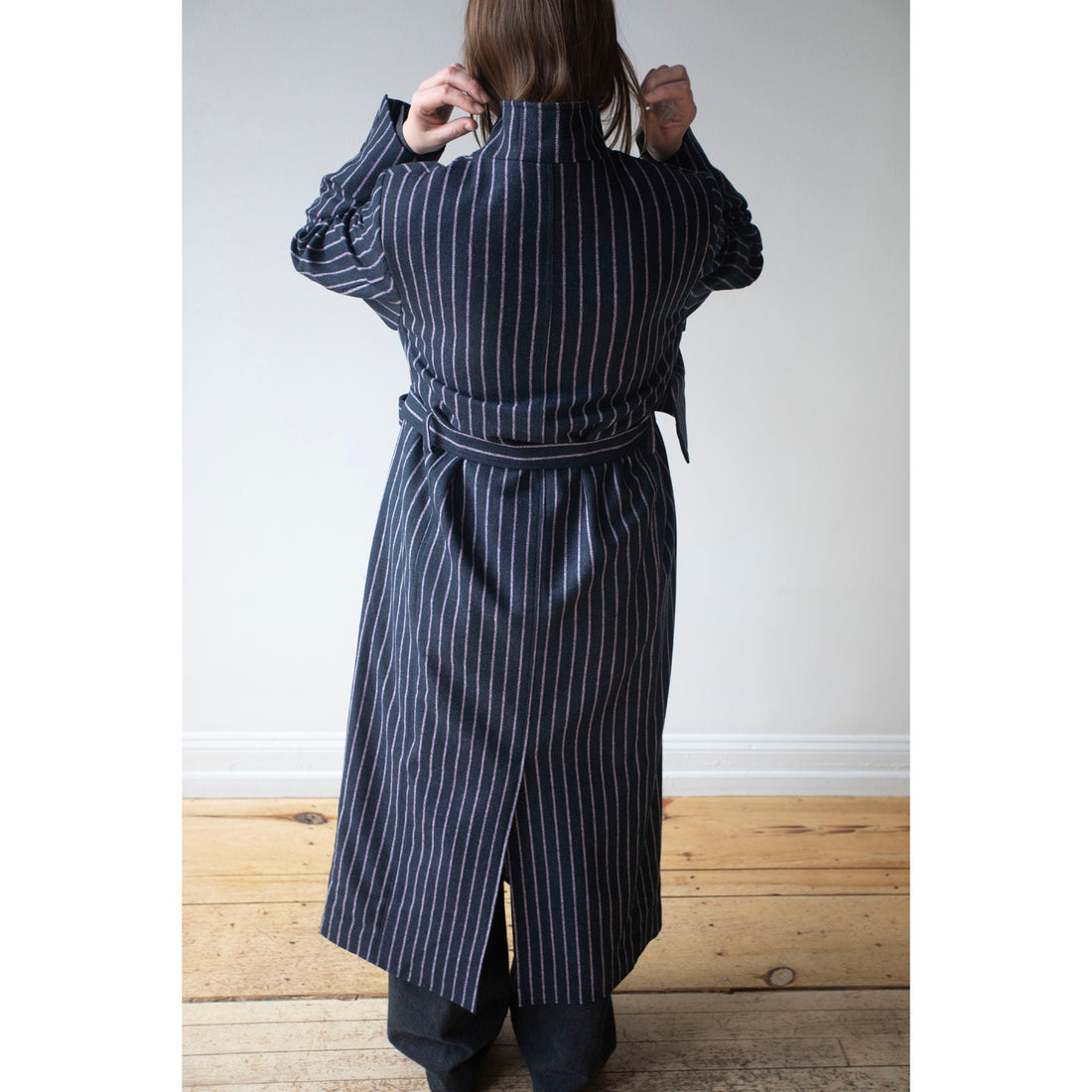 Henrik Vibskov Evening Coat in Pinstripe