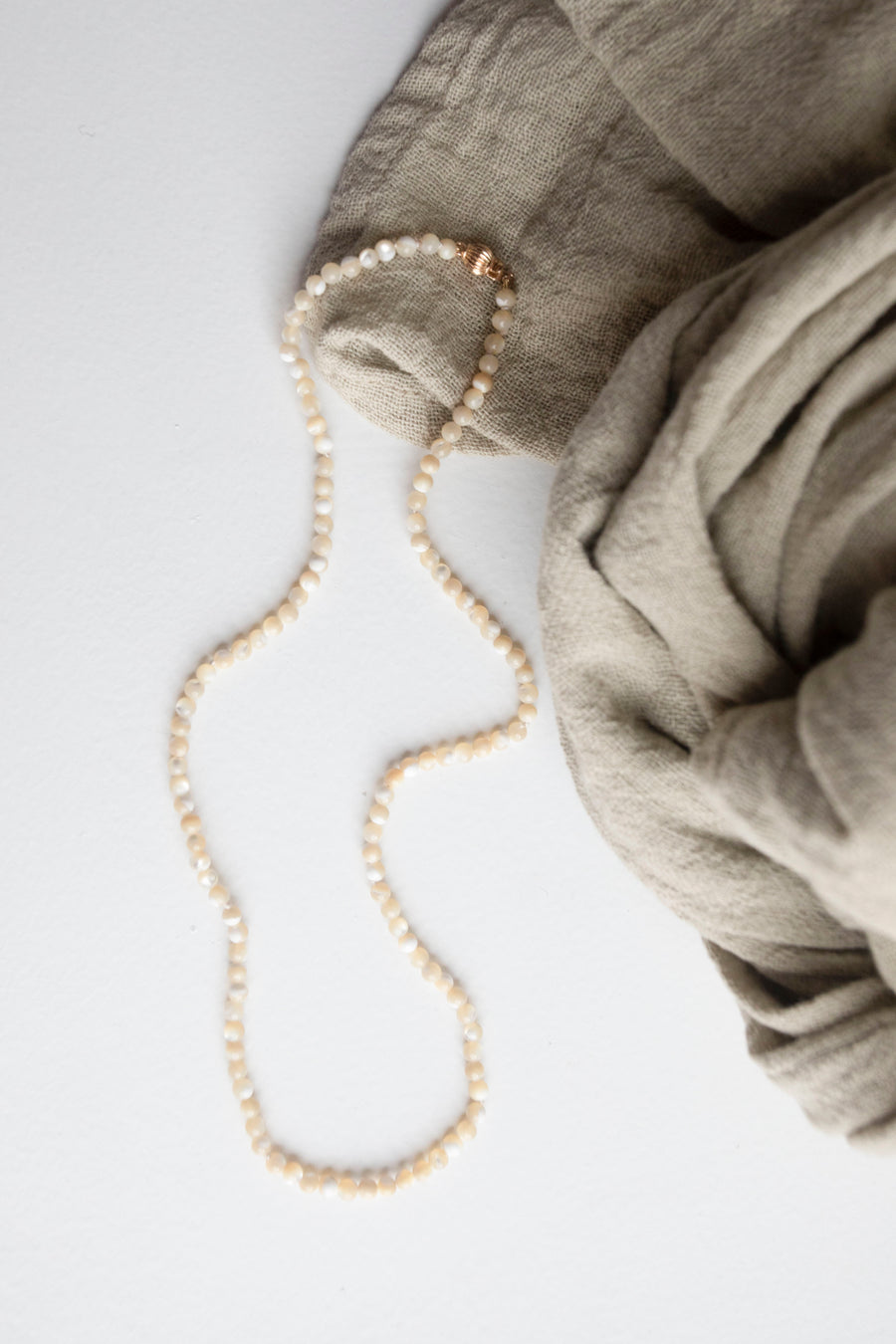 Beatrice Valenzuela Round Mother of Pearl Necklace