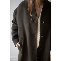 Apiece Apart Safaa High Neck Coat in Dark Olive