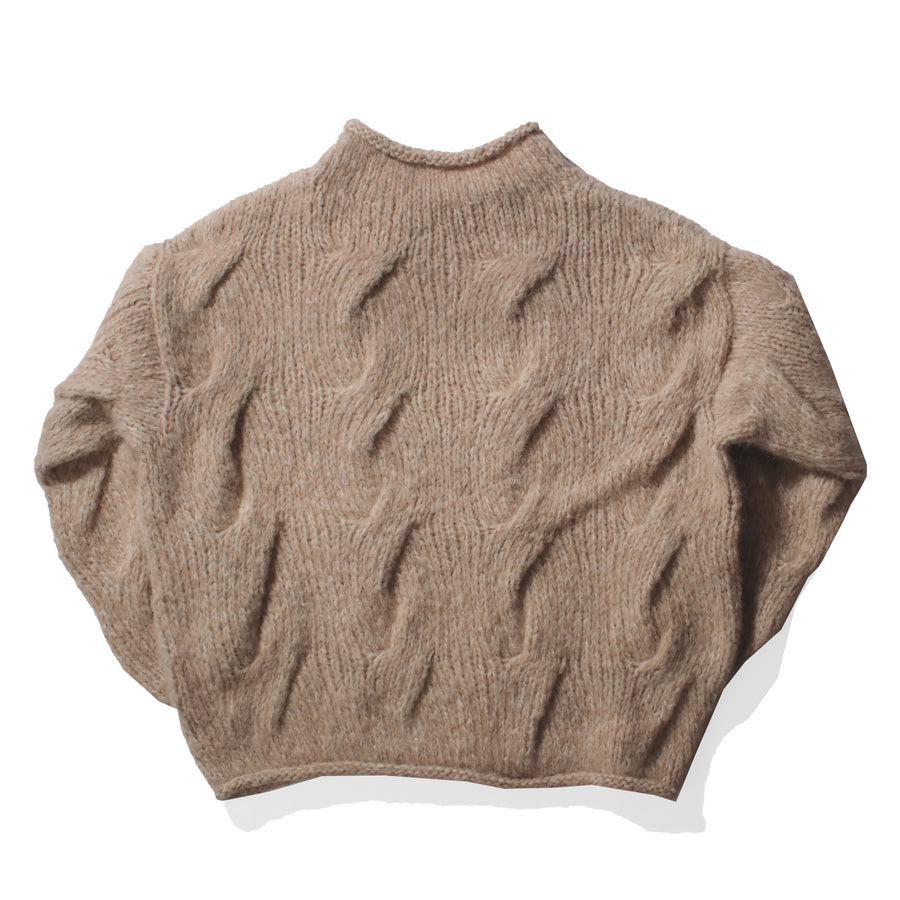 Lauren Manoogian Handknit Cable Rollneck in Husk