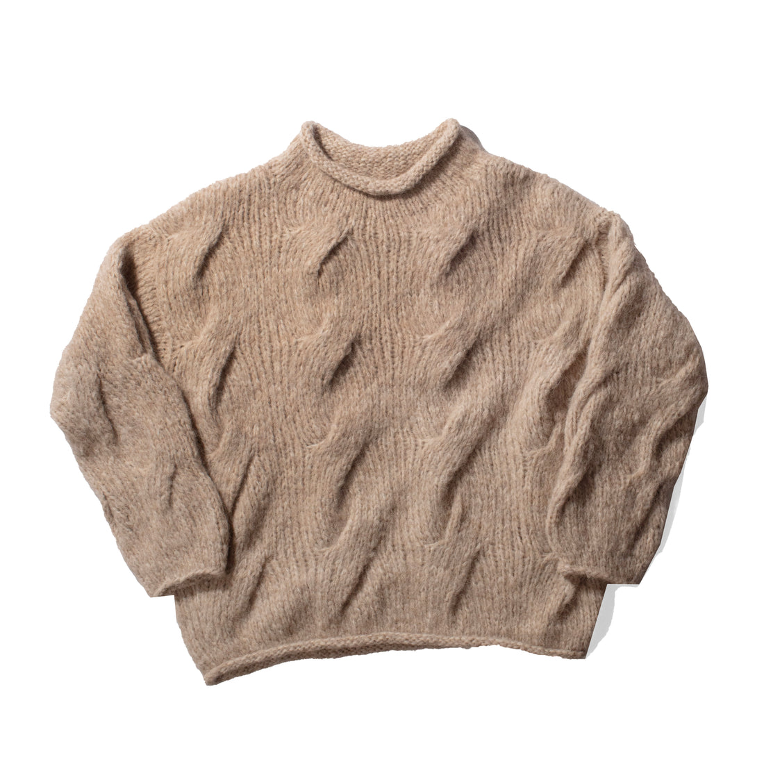 Lauren Manoogian Handknit Cable Rollneck in Husk