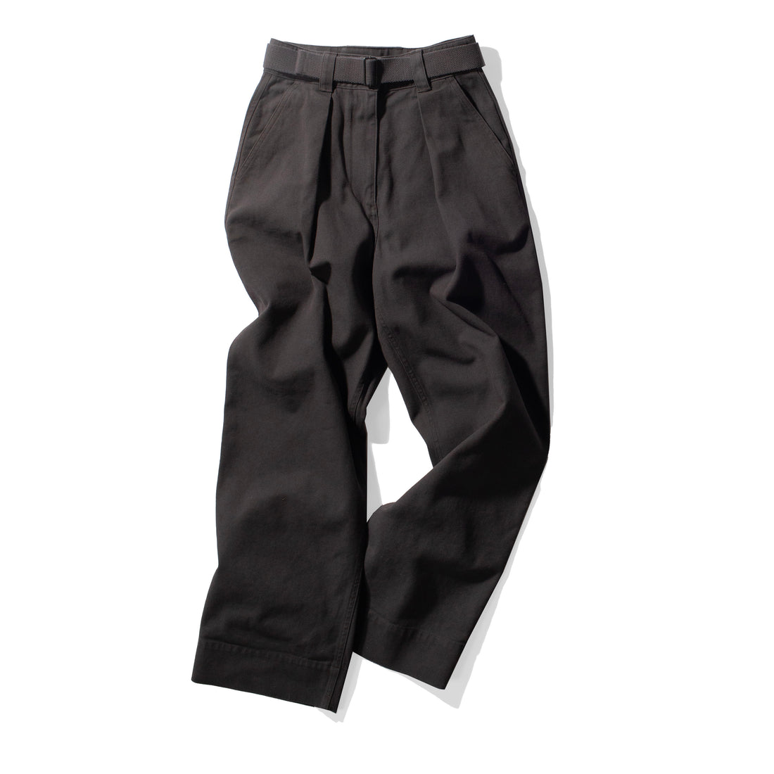 MHL. Webbing Belt Trousers in Graphite Cotton Wool Drill