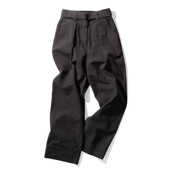 MHL. Webbing Belt Trousers in Graphite Cotton Wool Drill