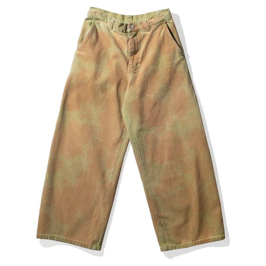 Anntian Jeans Wide Leg in Plant Mineral Dyed Apricot-Green-E