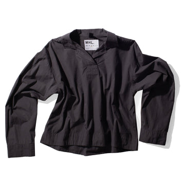 MHL. Kit Shirt in Slate Blue Washed Cotton Poplin