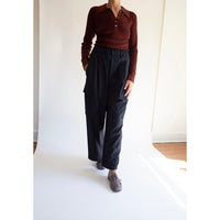 Sayaka Davis Combo Ribbed Polo in Rust x Navy