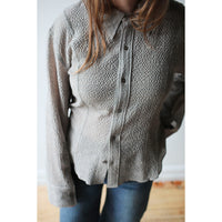 Hope Shape Shirt in Crinkled Grey Check