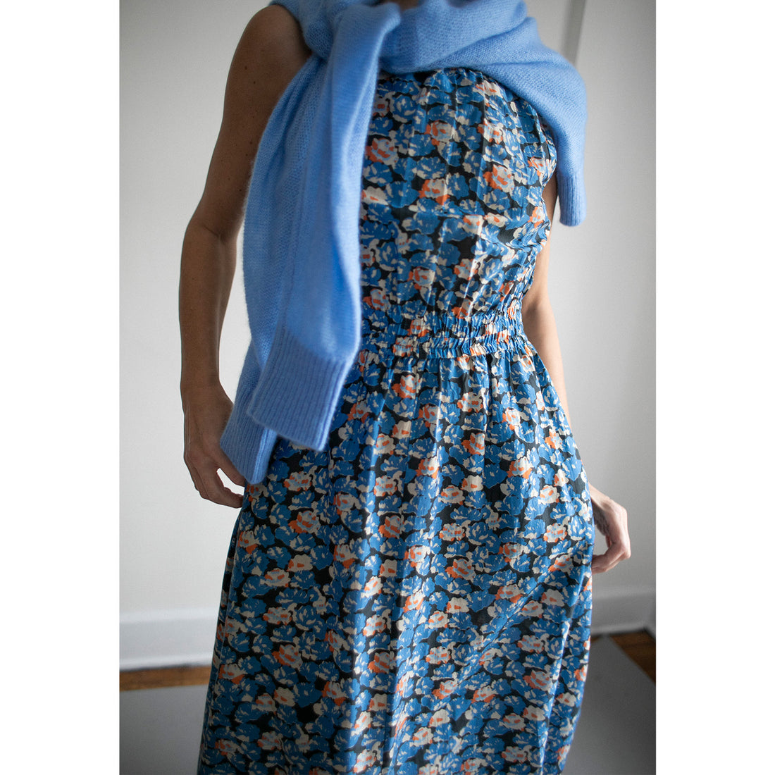 Apiece Apart Bali Tank Dress in Florette Blue