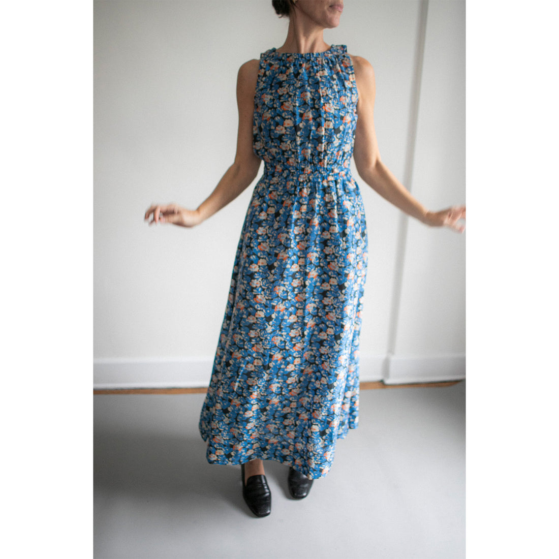 Apiece Apart Bali Tank Dress in Florette Blue