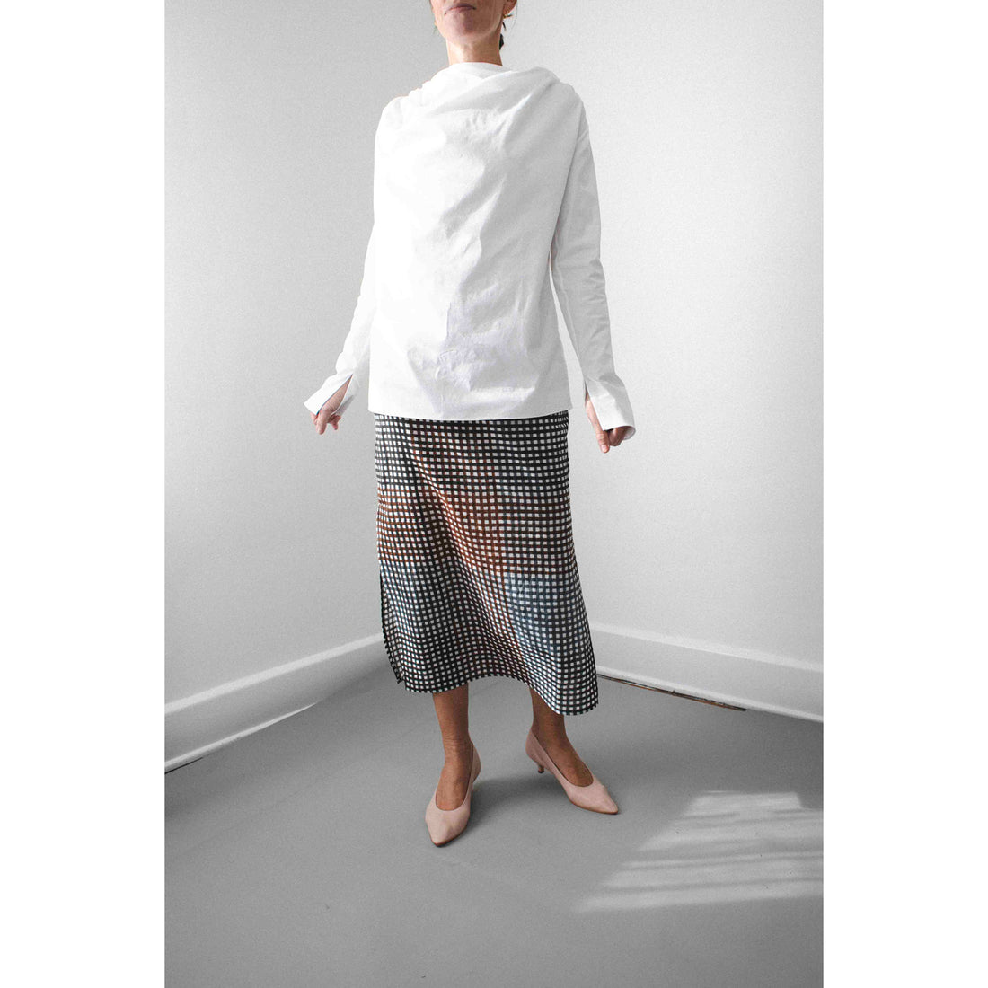 Kallmeyer Penelope Draped Blouse in White