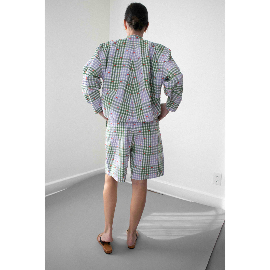 Henrik Vibskov Drawstring Shorts in Checks Fillé