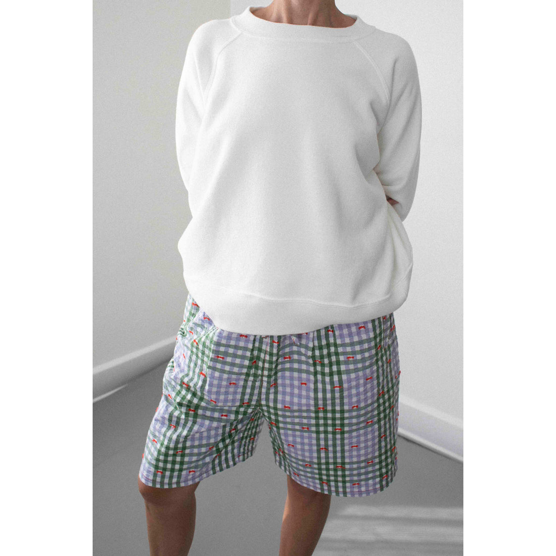 JUDITH Boxy Raglan Crew in White