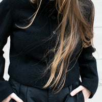 Auralee Heavily Fulled Wool Cotton Collarless Jacket in Black