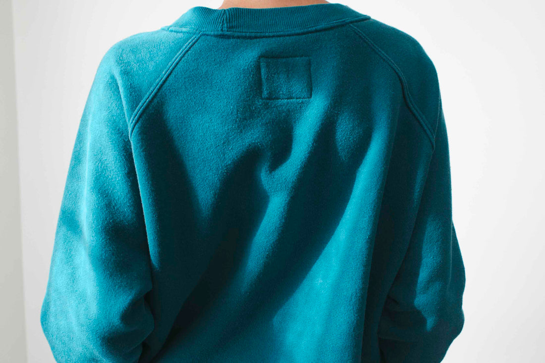JUDITH Boxy Raglan Crew in Vintage Juniper