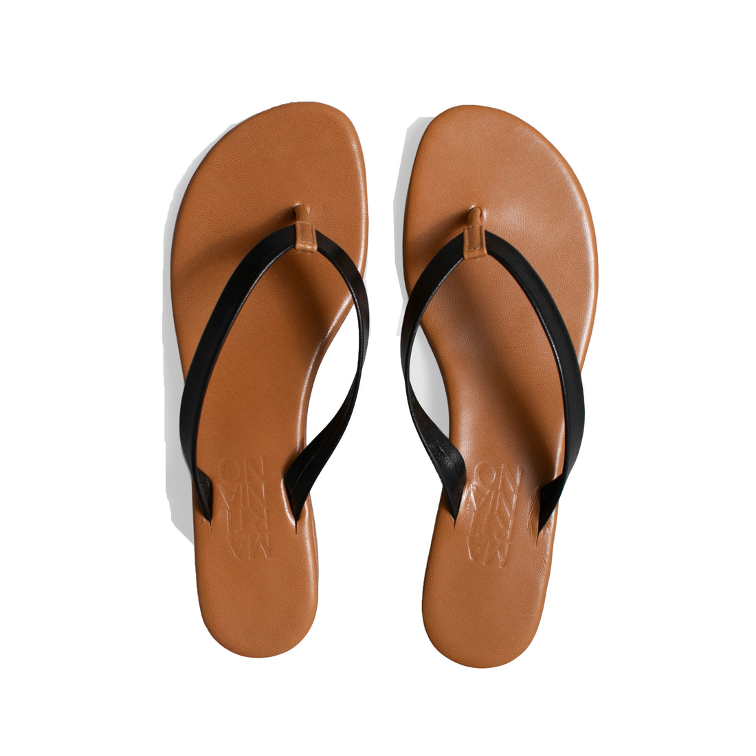 Martiniano Flip Flop in Black/Saddle