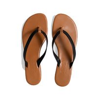 Martiniano Flip Flop in Black/Saddle