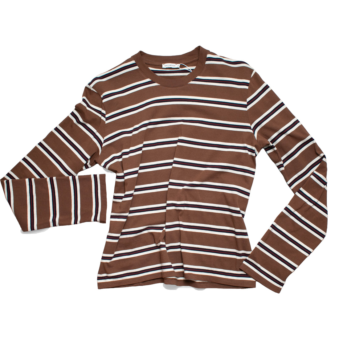 Kallmeyer Wynn Long Sleeve T-Shirt in Rust Multi Stripe
