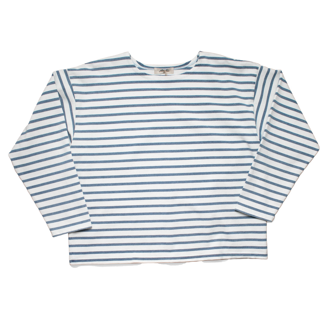 Ichi Antiquités Stripe Pullover in White x Blue