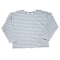Ichi Antiquités Stripe Pullover in White x Blue