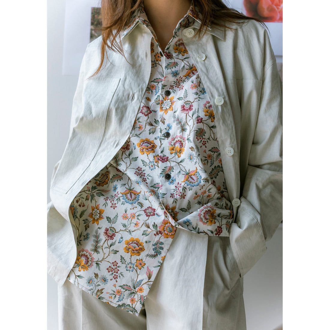 Kasmaria Classic Oversized Short Sleeve Shirt in Liberty of London Linen Cotton
