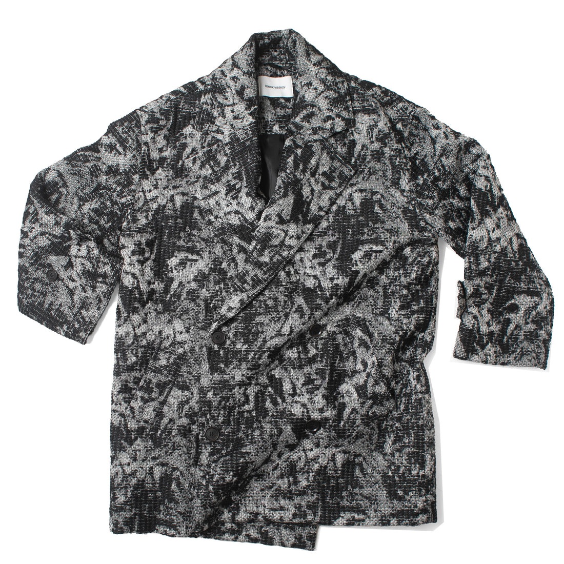 Henrik Vibskov Dimout Coat in Black 3D White